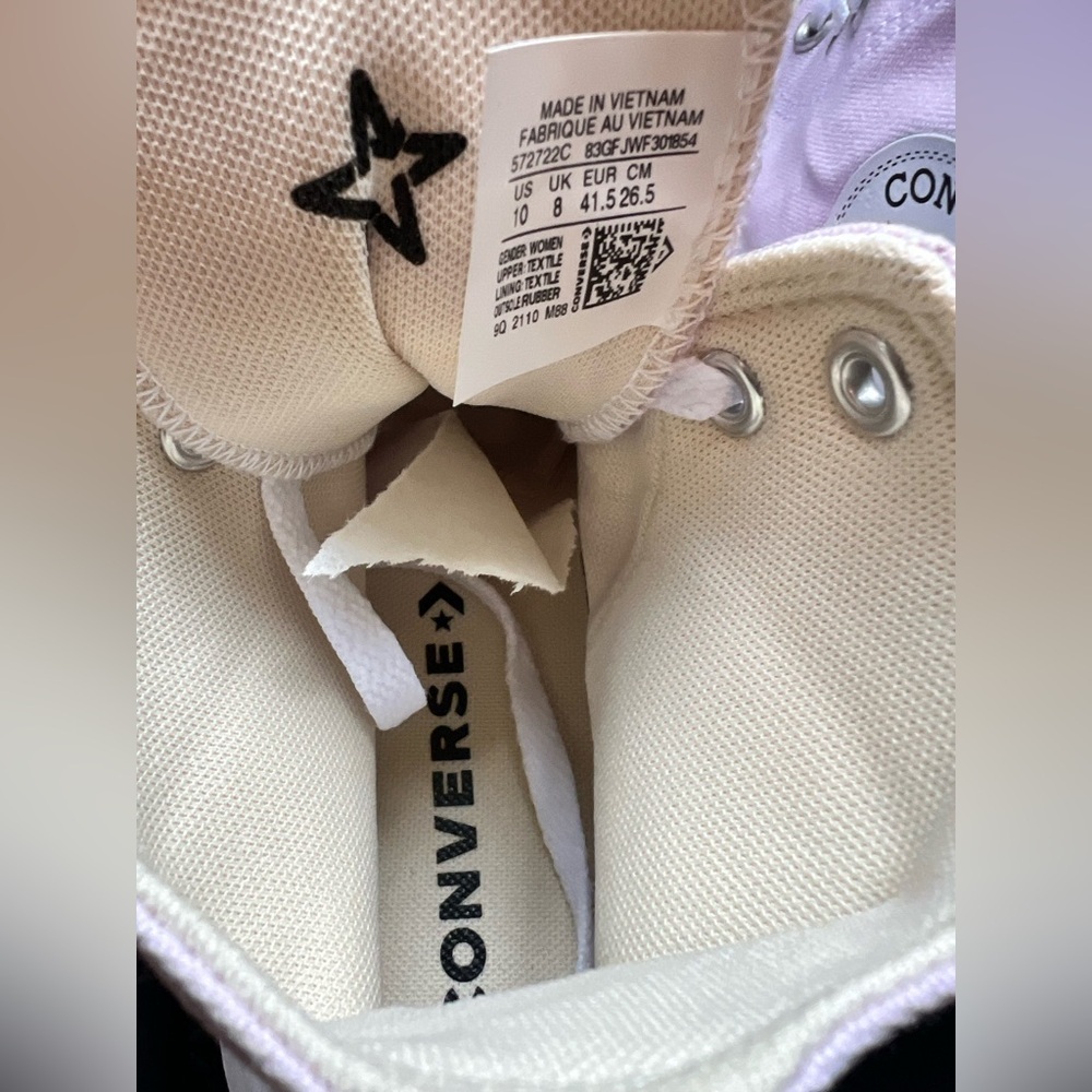 Converse All Star Move Platform Hi Top Trainers Lilac/Pale Amethyst W Size 10 - Picture 8 of 8